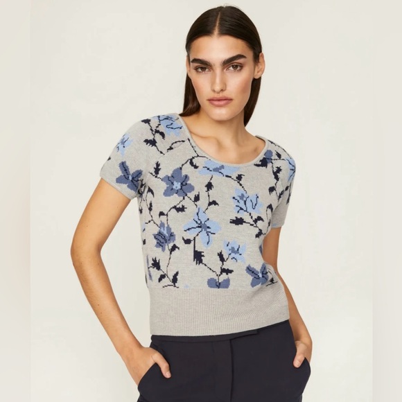 Club Monaco Sweaters - Club Monaco Floral Jacquard Sweater 100% Wool Size S